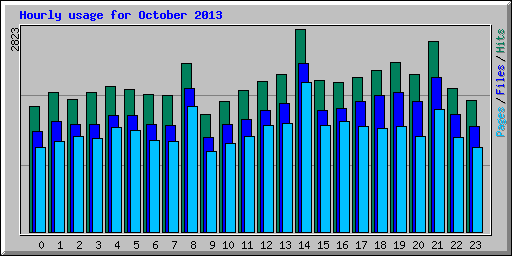 Hourly usage for October 2013